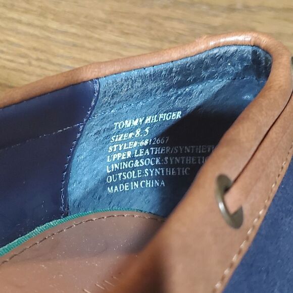 Tommy Hilfiger Blue Suede and Brown shoes size 8.5 - Picture 7 of 8